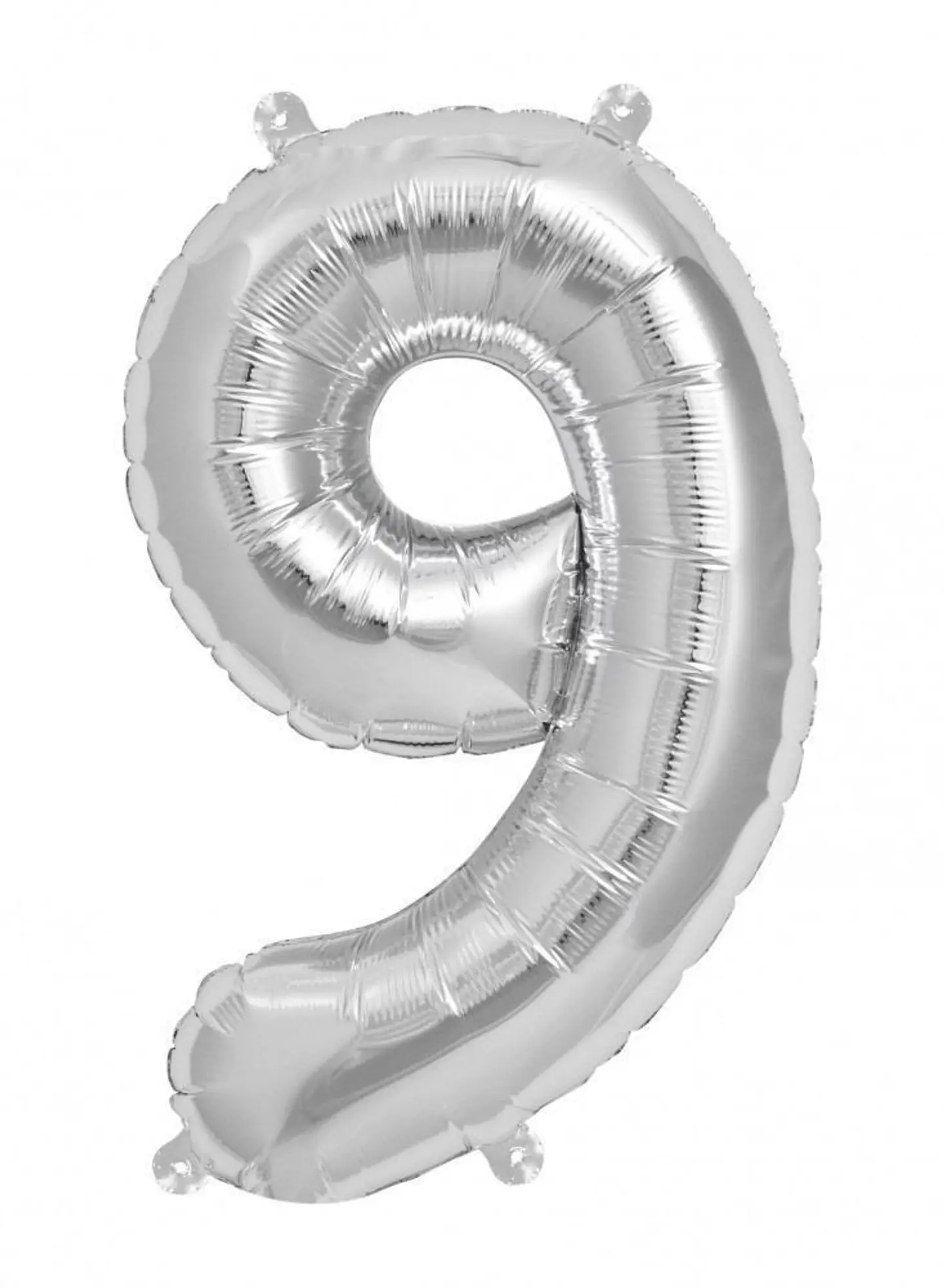 بالون بالرقم 9 - فضي