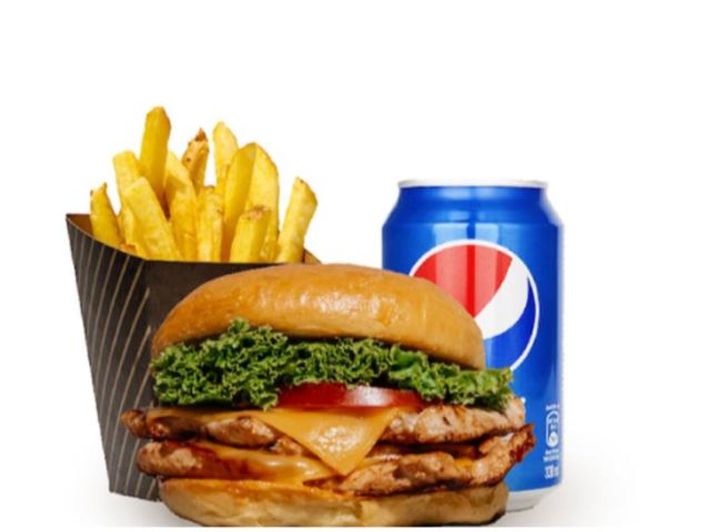 Double Chicken Burger Meal - Without Cheese