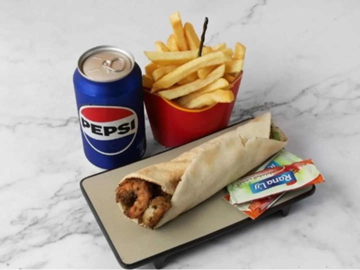 وجبة جمبري مشوي - عيش لبناني