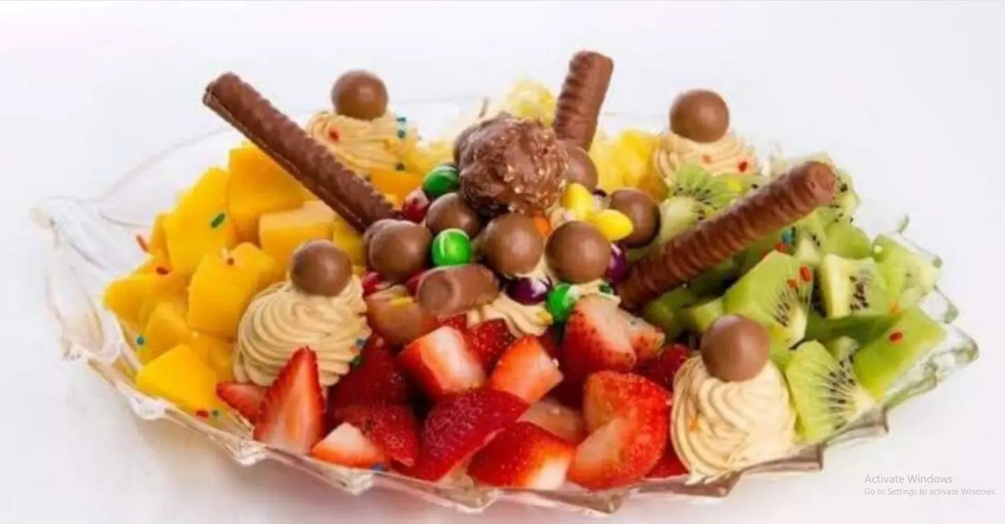 Fruit Salad With Chocolate Plates - Small