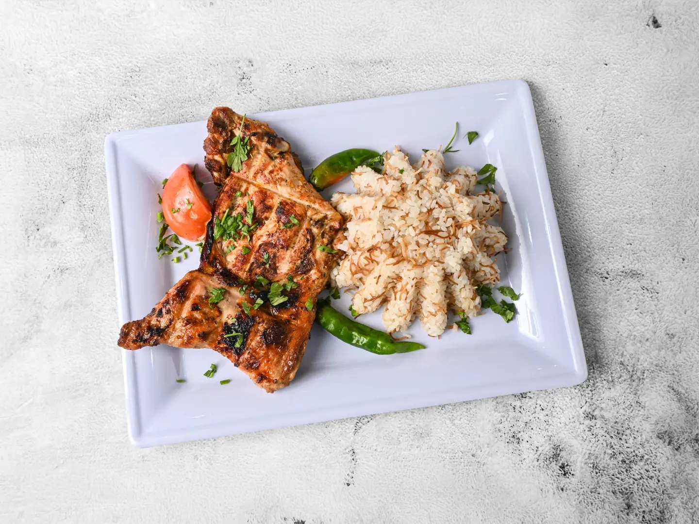 Chicken With Rice - Half A Chicken
