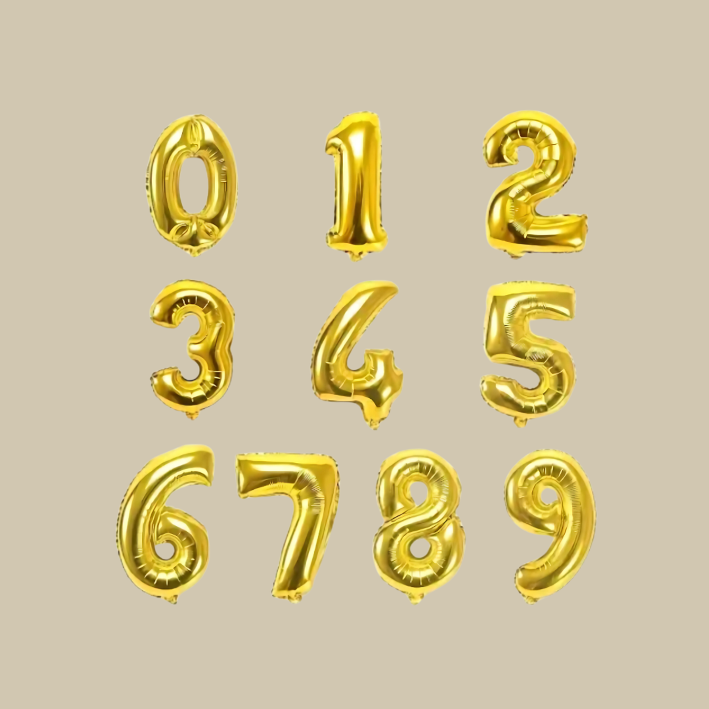 Helium Balloon Gold Numbers - Large Helium Golden Foil Balloon   Number Zero
