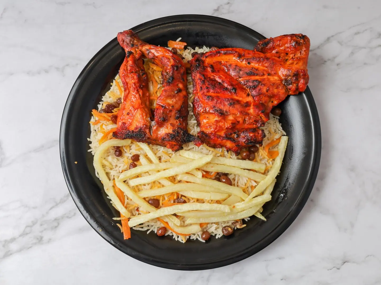 Grilled Chicken On Charcoal With Rice - One Piece