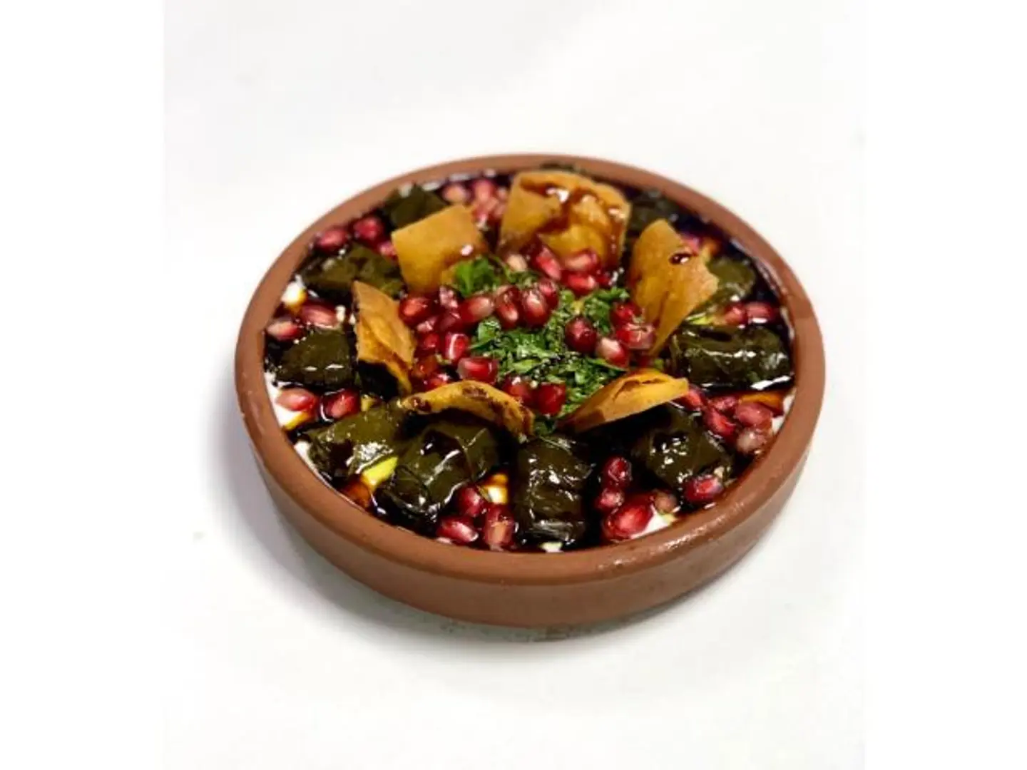 Pomegranate Grape Leaves Fatteh - Small Plate