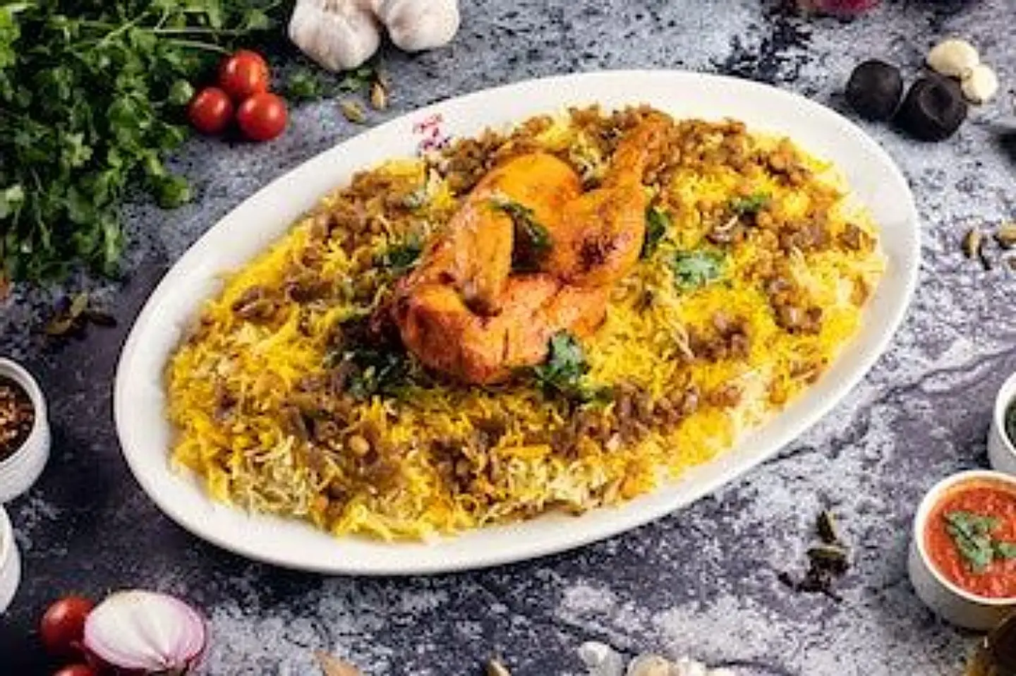 مجبوس دجاج مطبق - نصف دجاجة