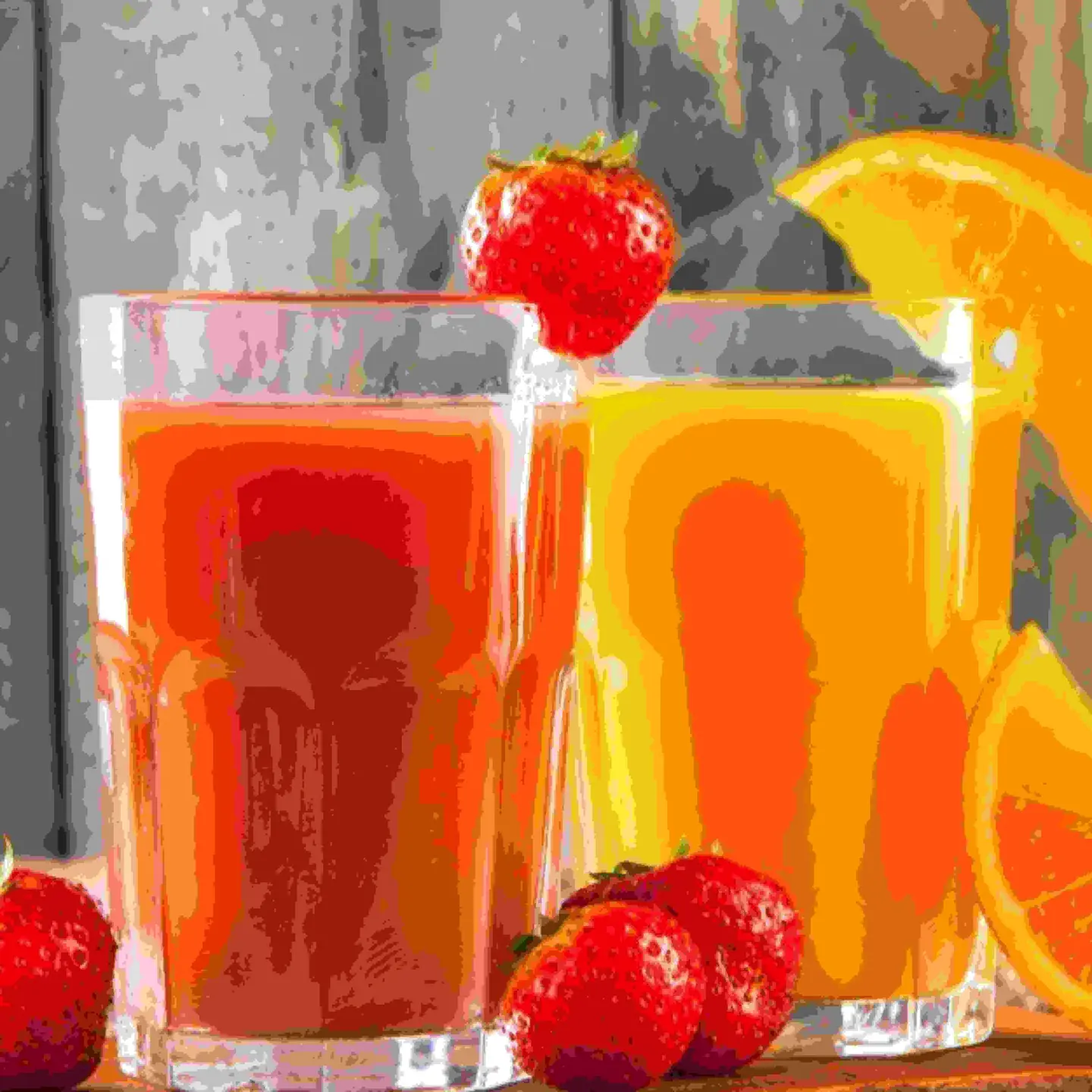 عصير فراولة برتقال - وسط