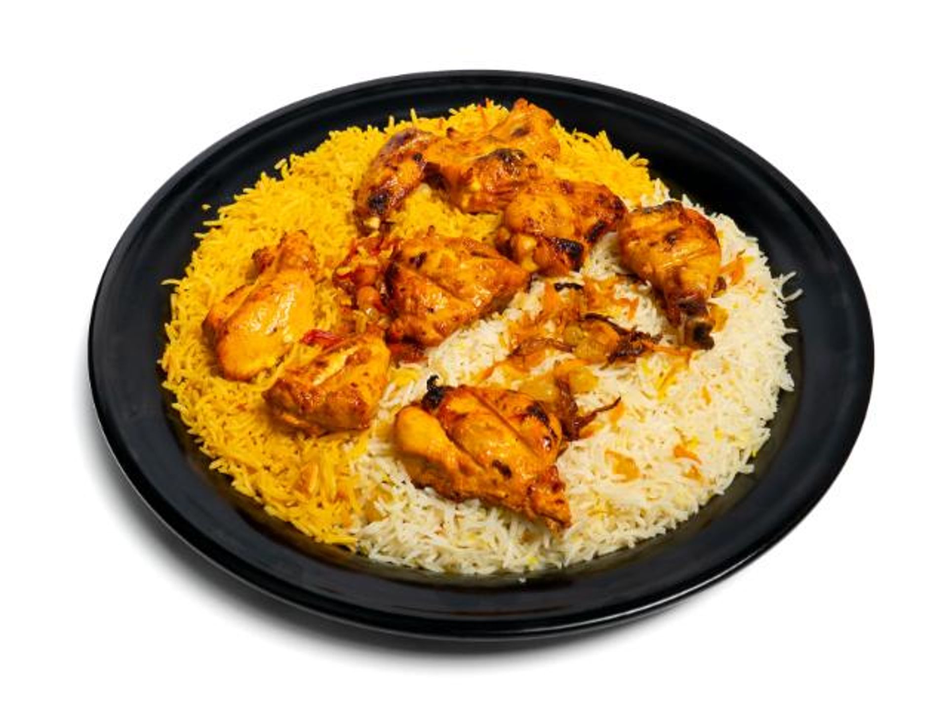 شيش طاووق مع الارز - نص حبة دجاج