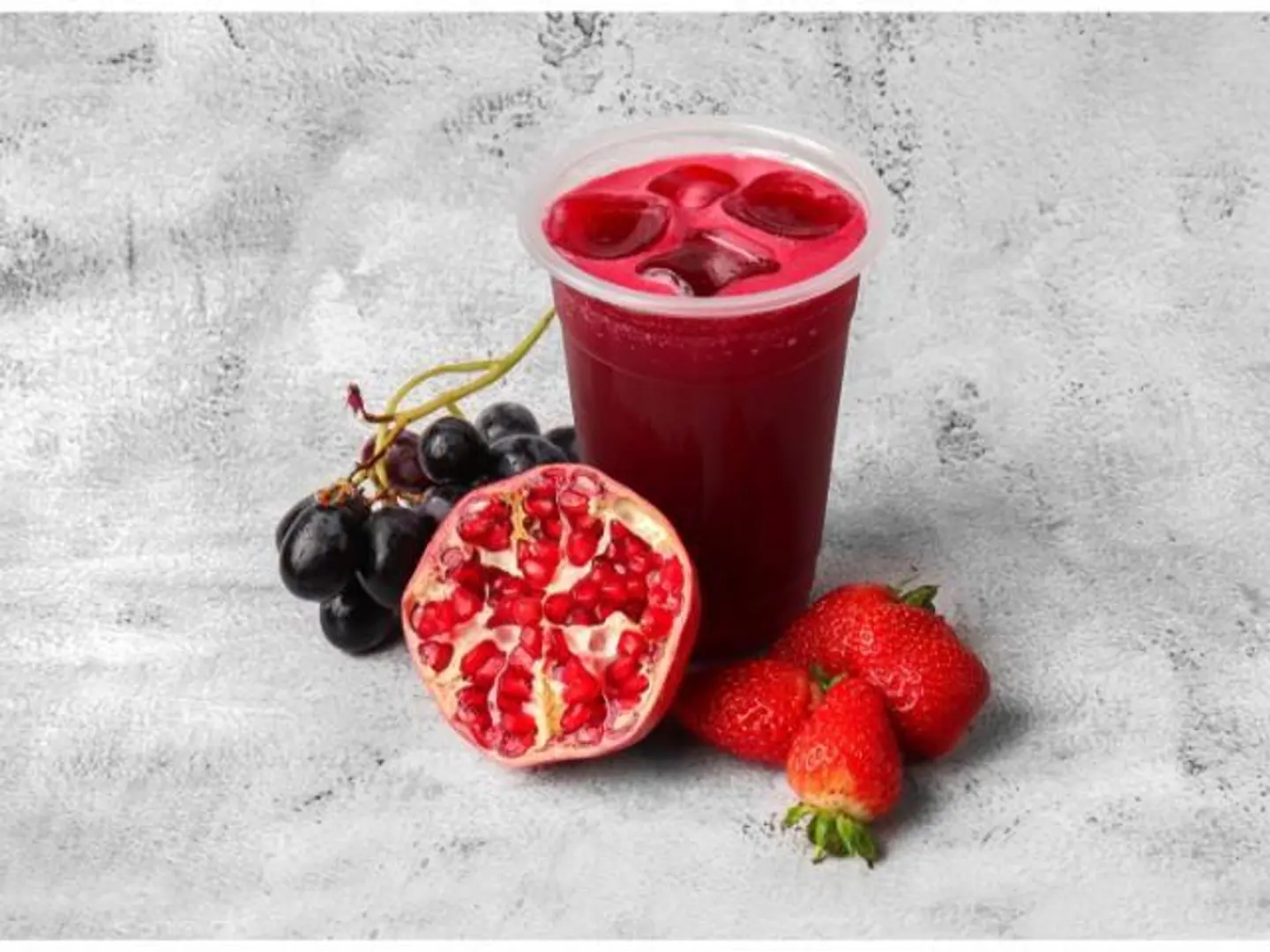 Pomegranates With Grapes And Strawberries - Small