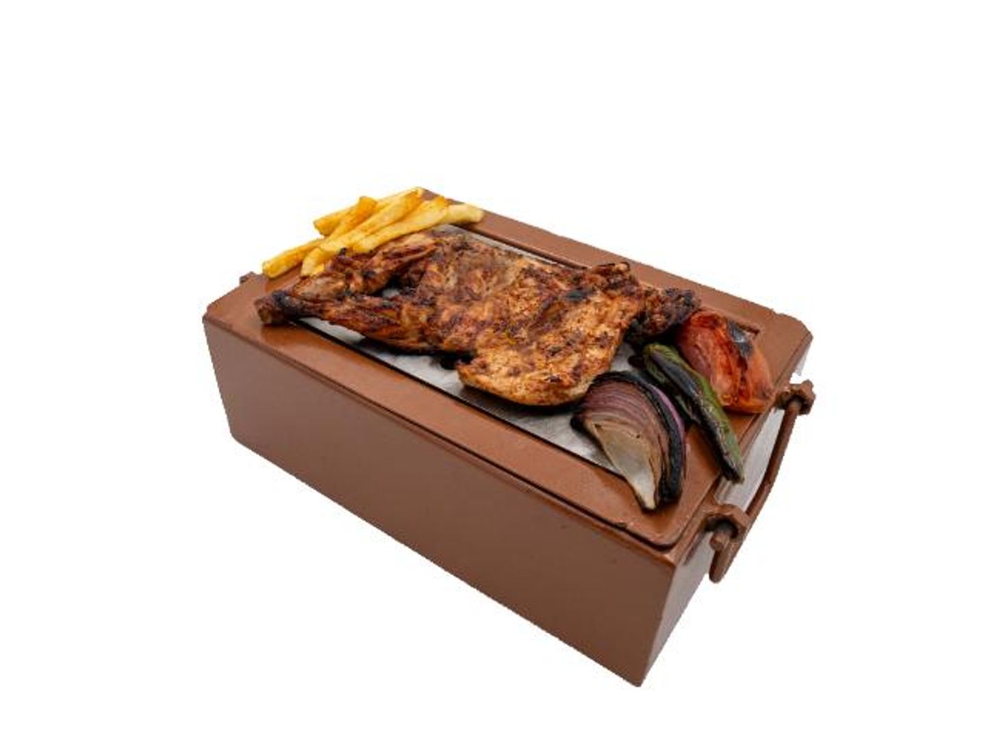 Charcoal Grilled Chicken With Rice - Half A Chicken