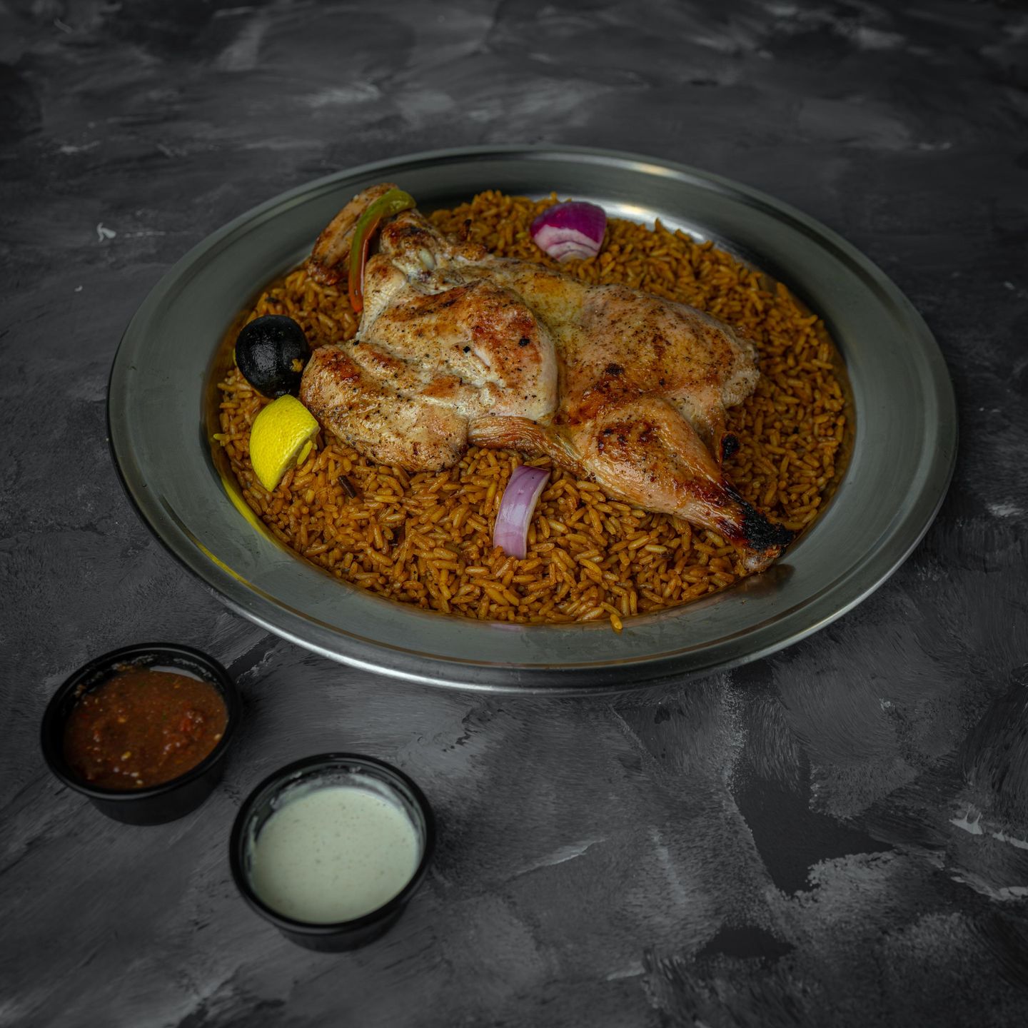 دجاج مظبي مع ارز ابو بنت - نص حبة دجاج