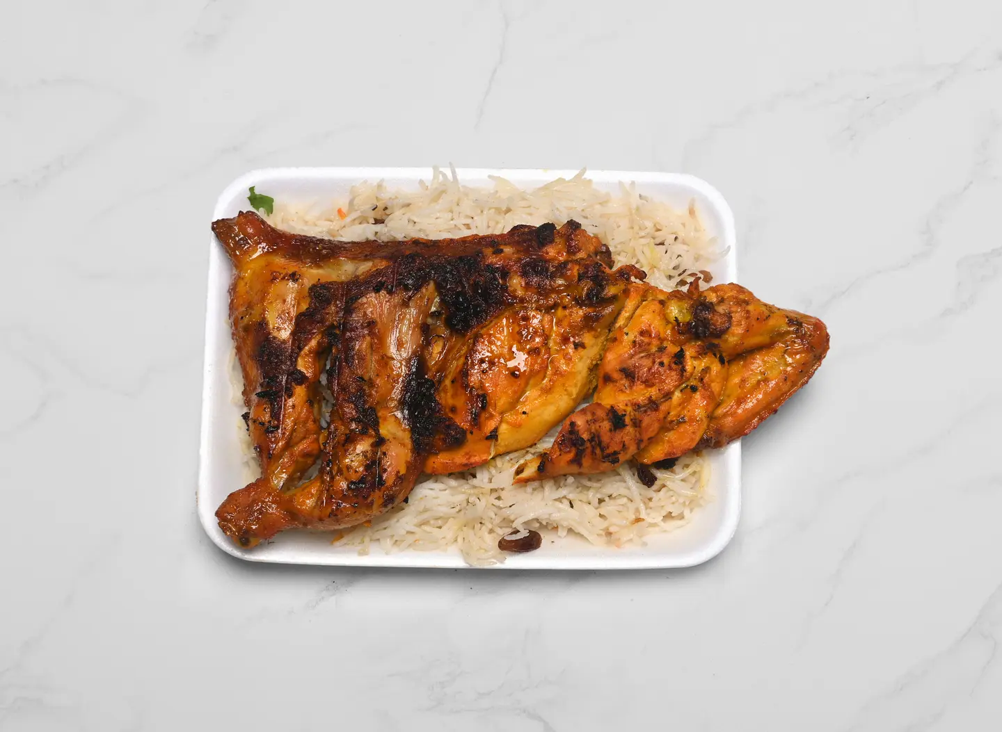 دجاج على الفحم رز بشاور - ربع دجاجة