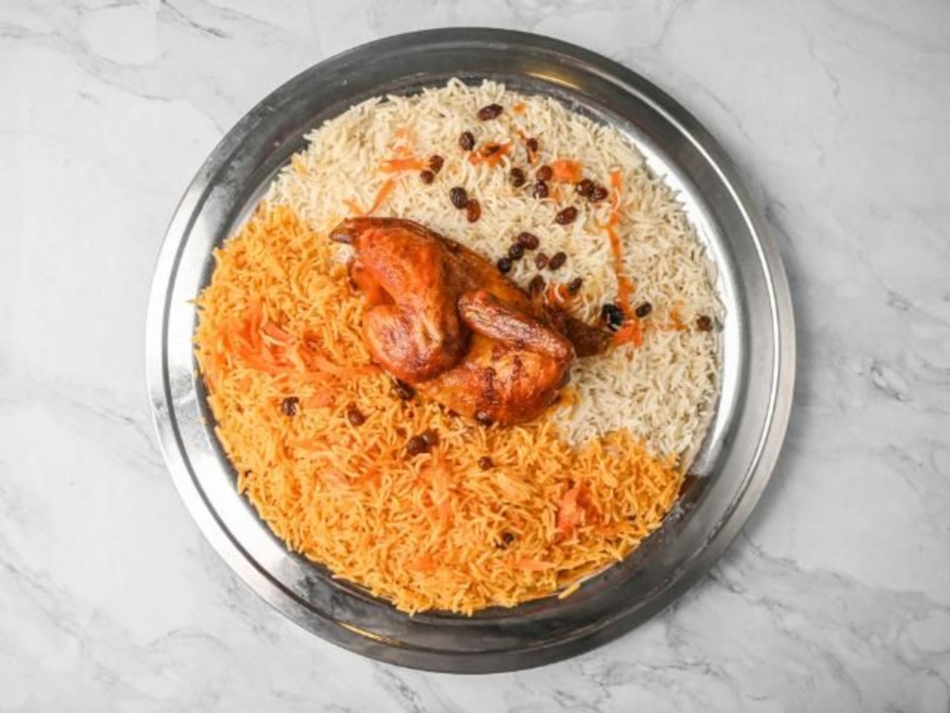 دجاج شواية مع الأرز - ربع دجاجة