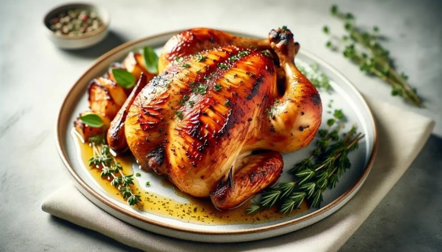 دجاج على الفحم - نص حبة دجاج ساده