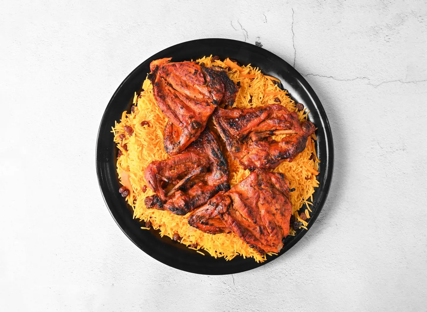 دجاج الفحم مع رز - نصف دجاجة