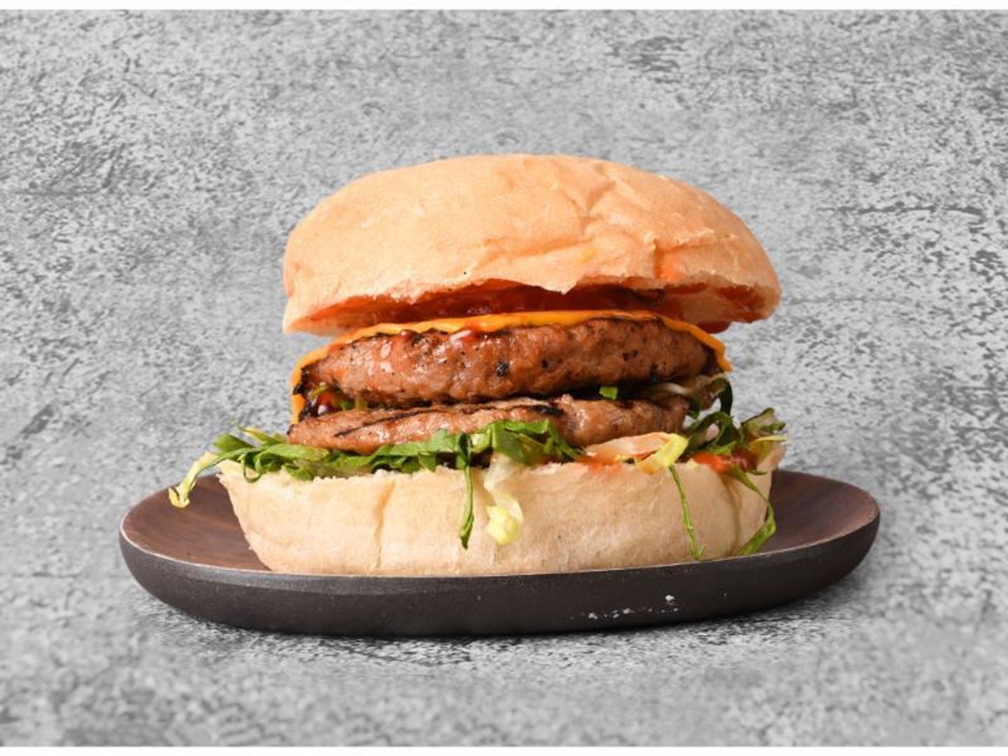 Double Fresh Grilled Hashi Meat Burger - Sandwich