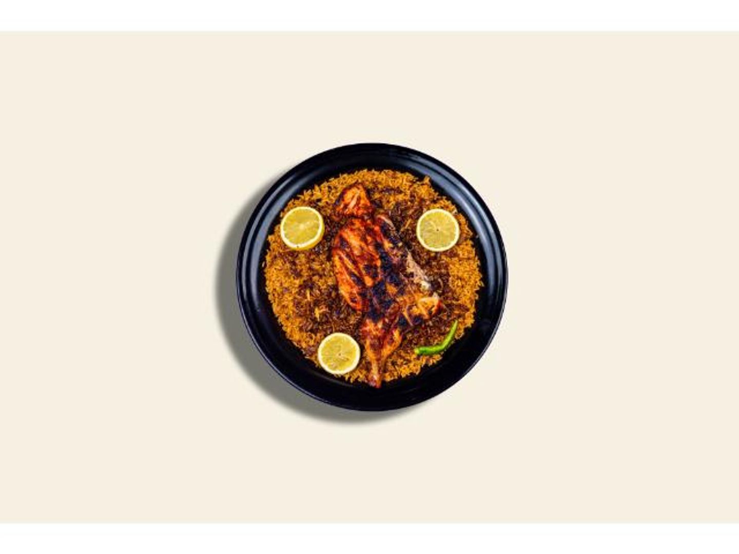 دجاج عالفحم مع رز الأمريكي - دجاج عالفحم مع رز الأمريكي-نص حبة دجاج