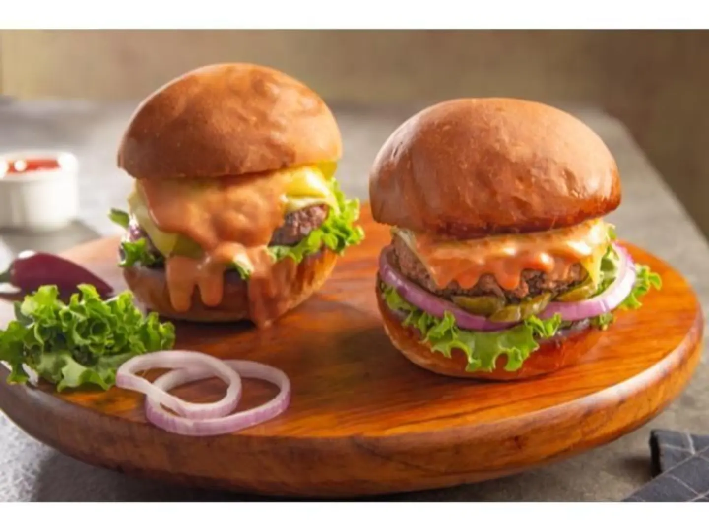 Arabic National Beef Burger Plate - Without Cheese