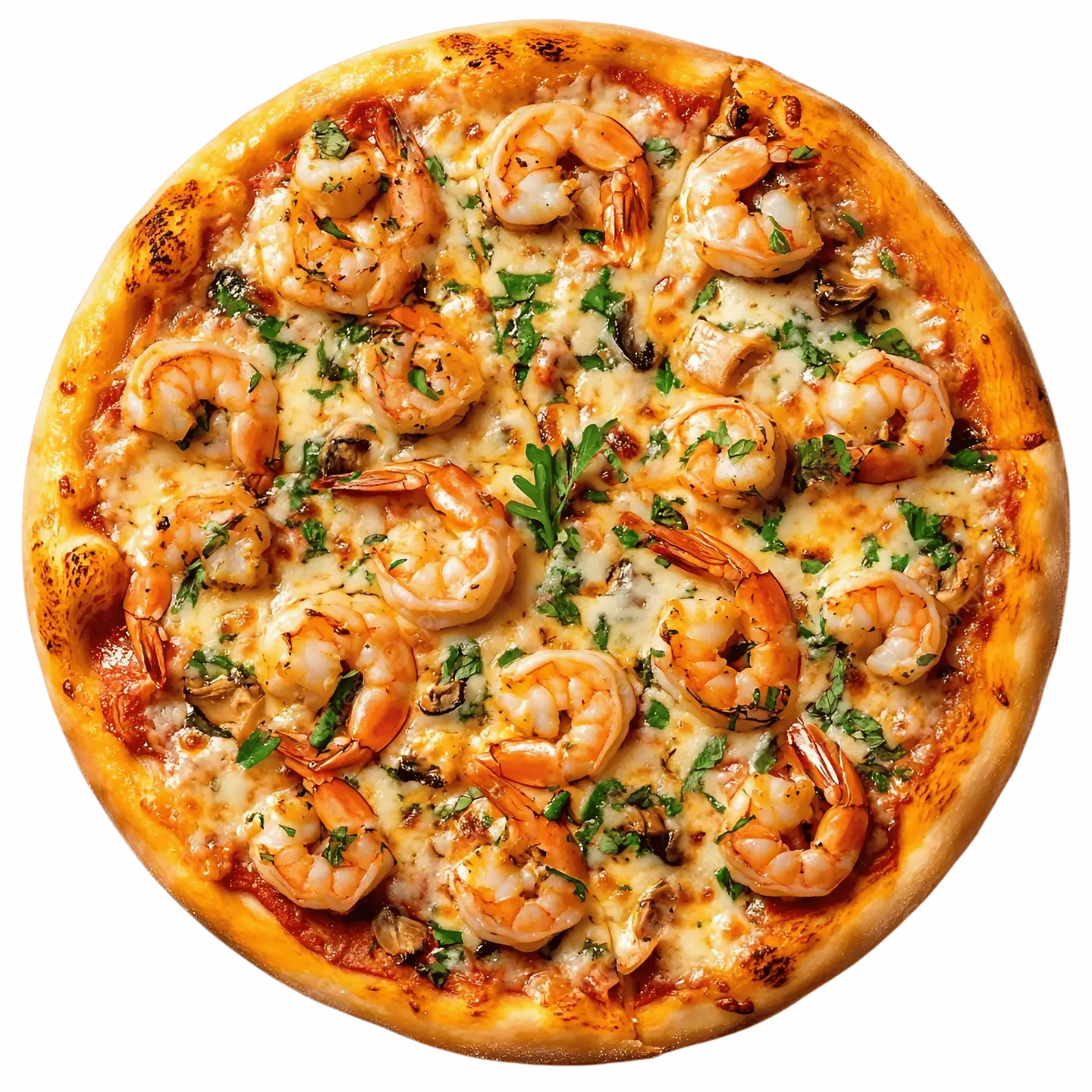 بيتزا روبيان مع خضار - صغير