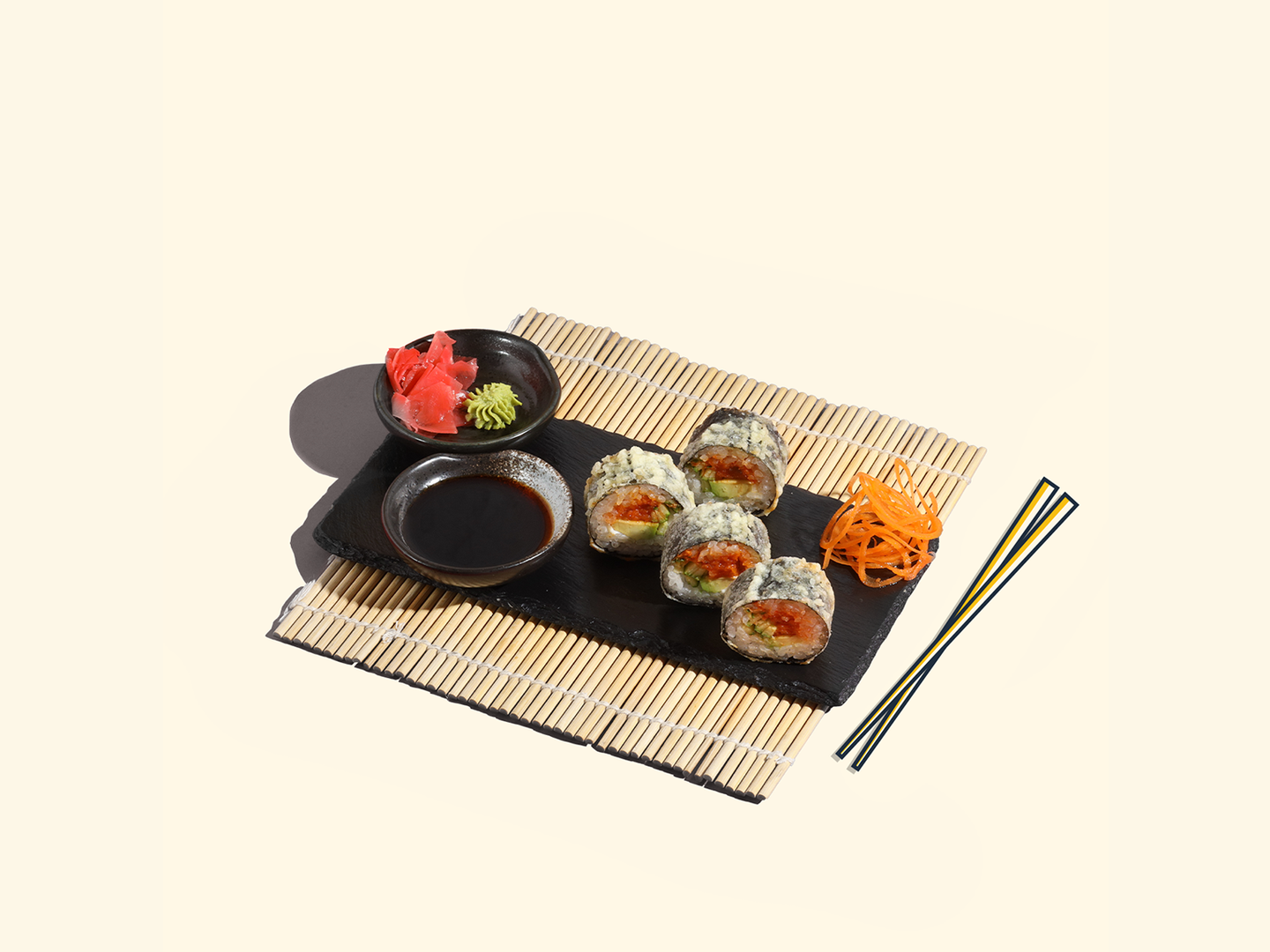 Spicy Salmon Tempura Roll 4  - Spicy Salmon Tempura Roll 4 Pcs