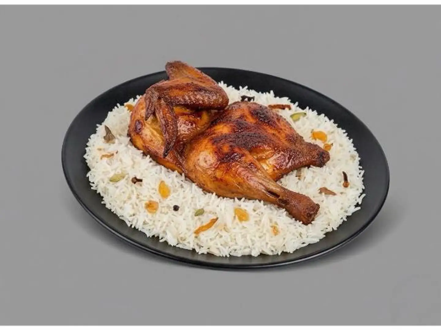 دجاج شواية مع الأرز - نص حبة دجاج