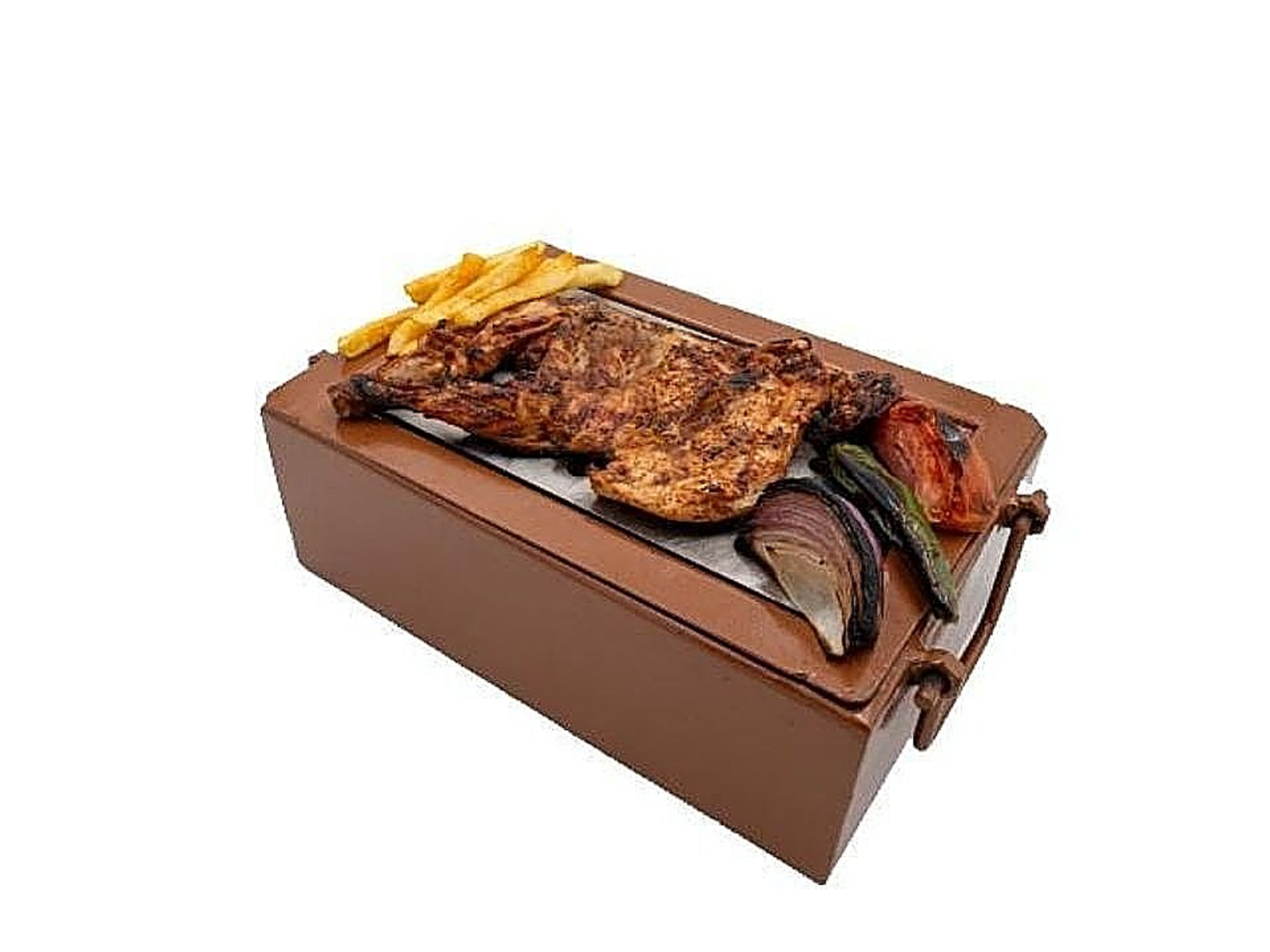 Charcoal Grilled Chicken With Rice - Half A Chicken