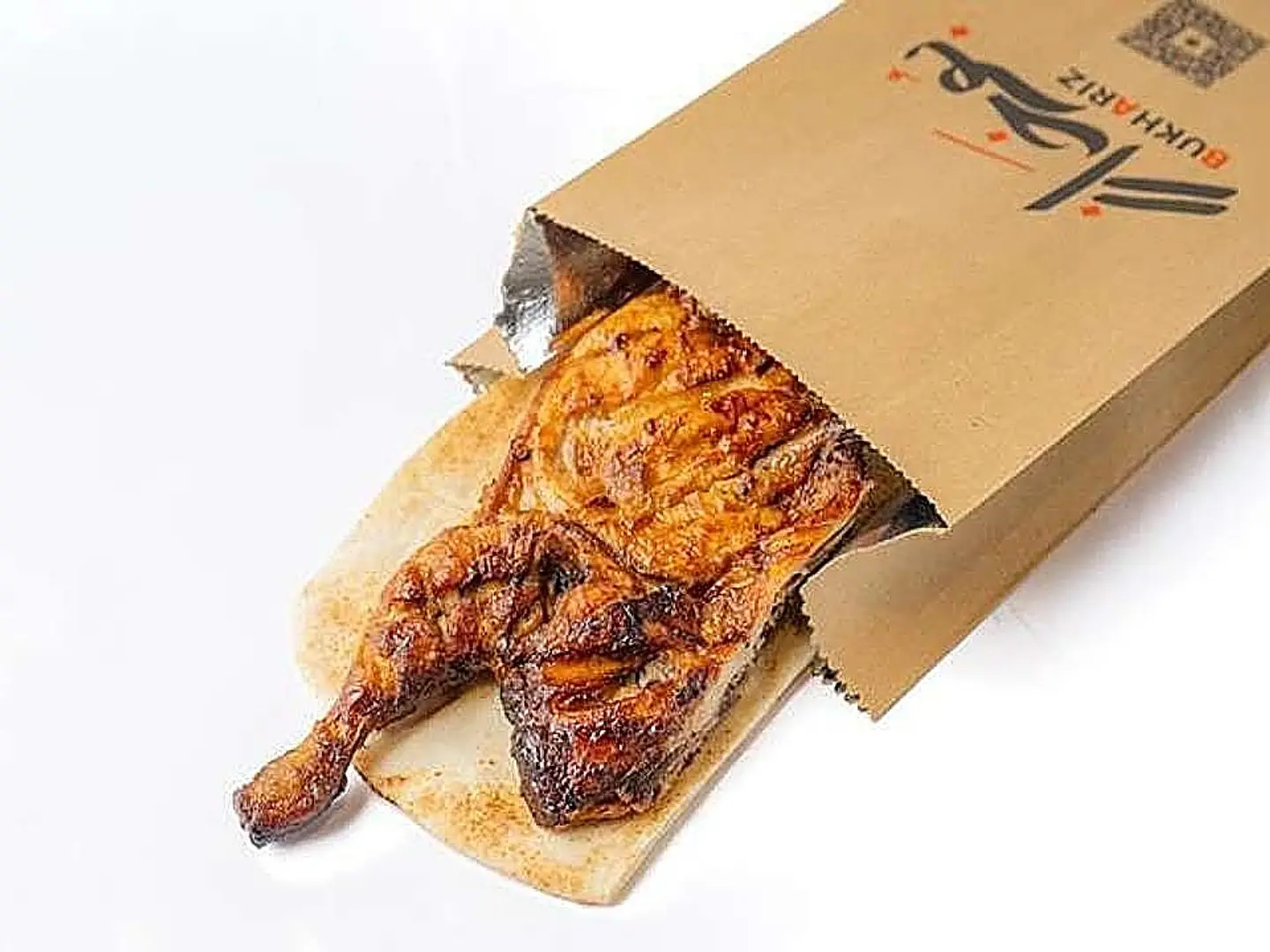 دجاج على الفحم سادة - نص حبة دجاج