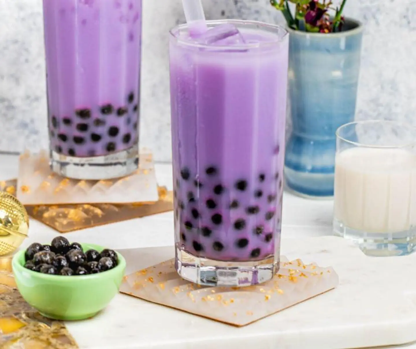 شاي حليب تارو ساغو خفيف - متوسط