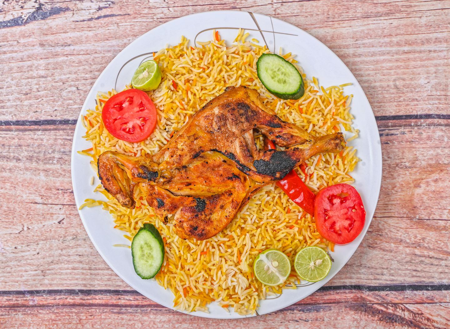 Madbi Chicken With Mandi Rice - Half A Chicken