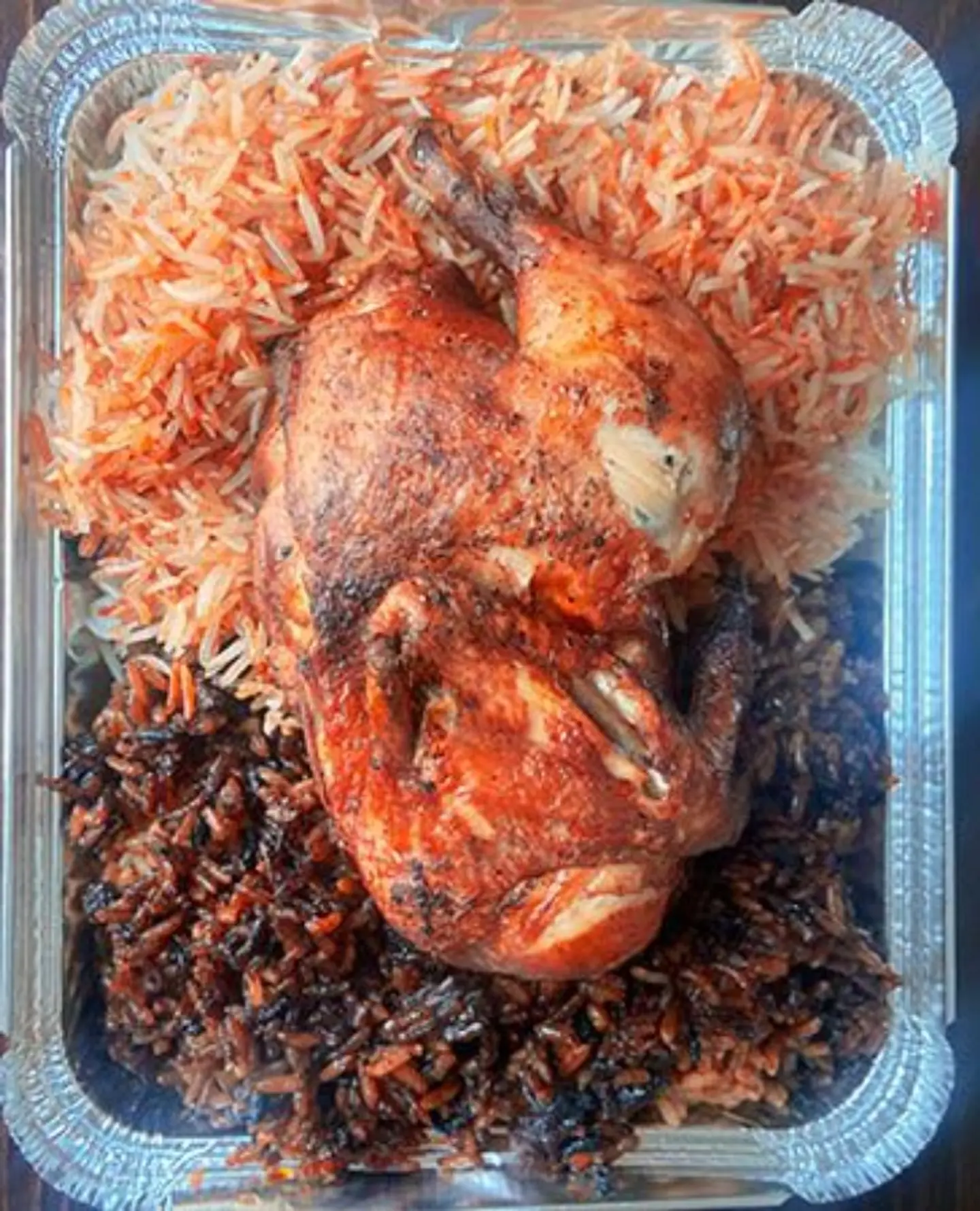 Chicken With Mixed Rice With Hakaka - A Piece Of Chicken With Mixed Rice With Hakaka