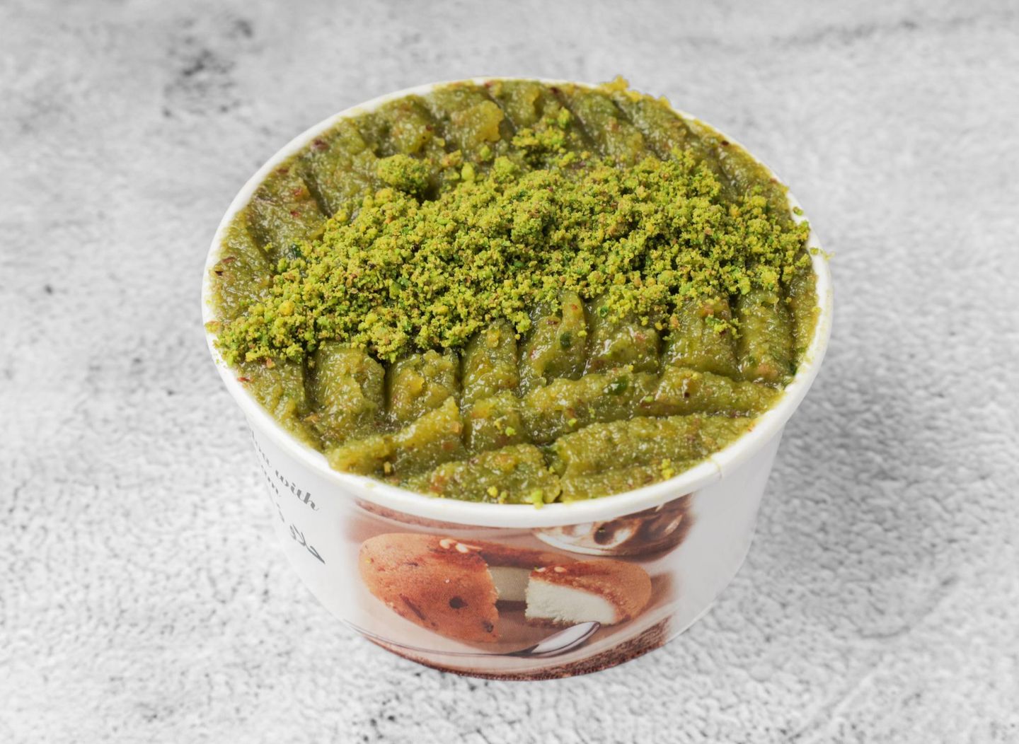 Fine Turkish Pistachio Semolina Pudding With Dondurma - Small