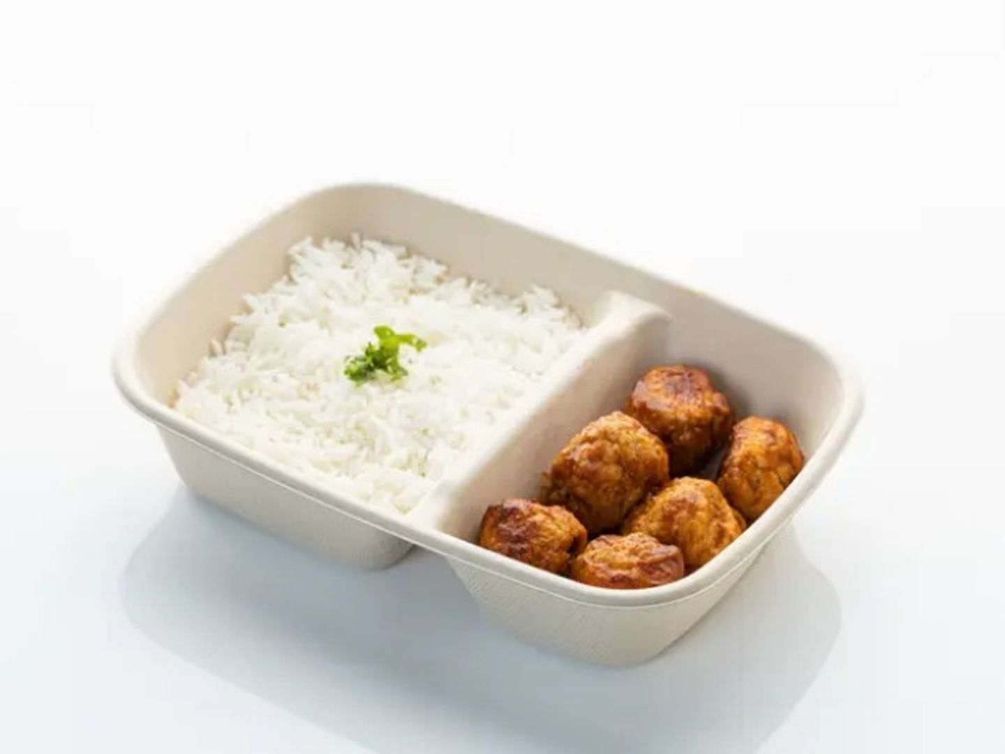 Chicken Buffalo Balls 150 G - White Rice 150 Gm