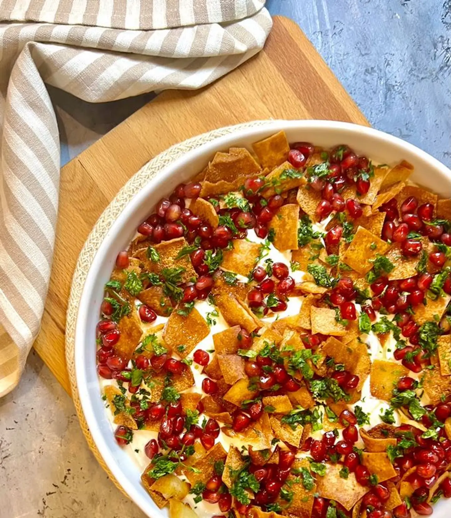 فتة ورق عنب - وسط