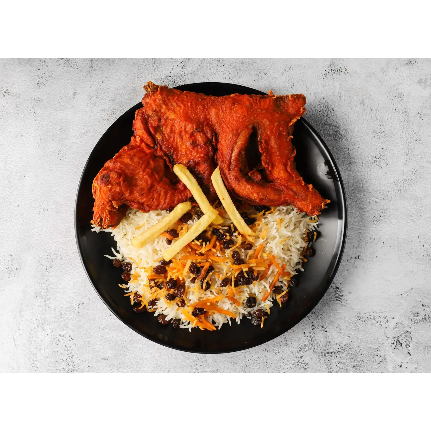 Fried Chicken With Rice - Half A Chicken