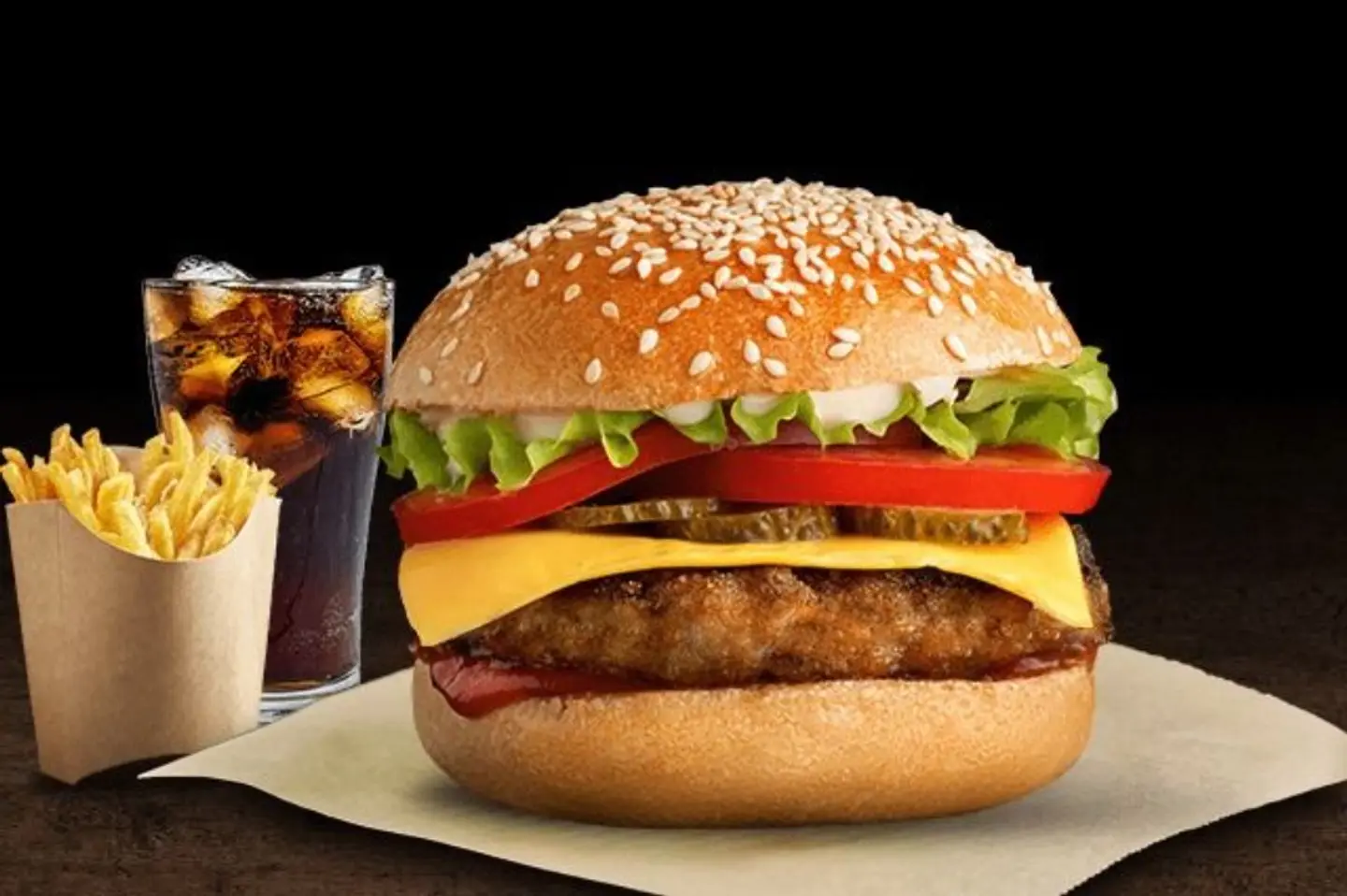 Chicken Burger Meal - Double Chicken Burger