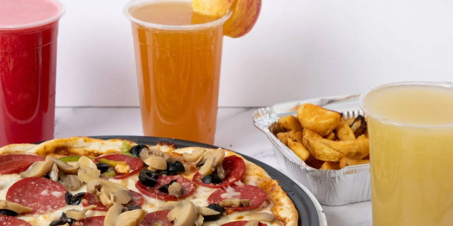 Pizza pasta and juices AlShifa cover