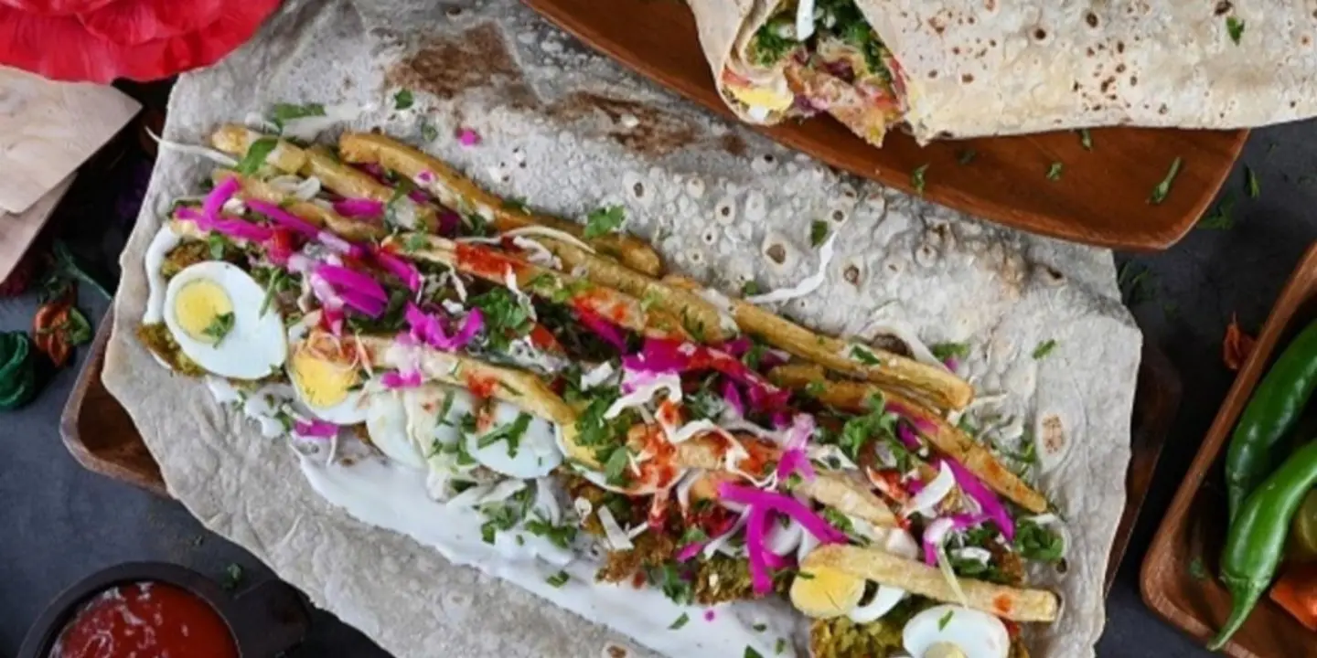 Pizza and falafel cover