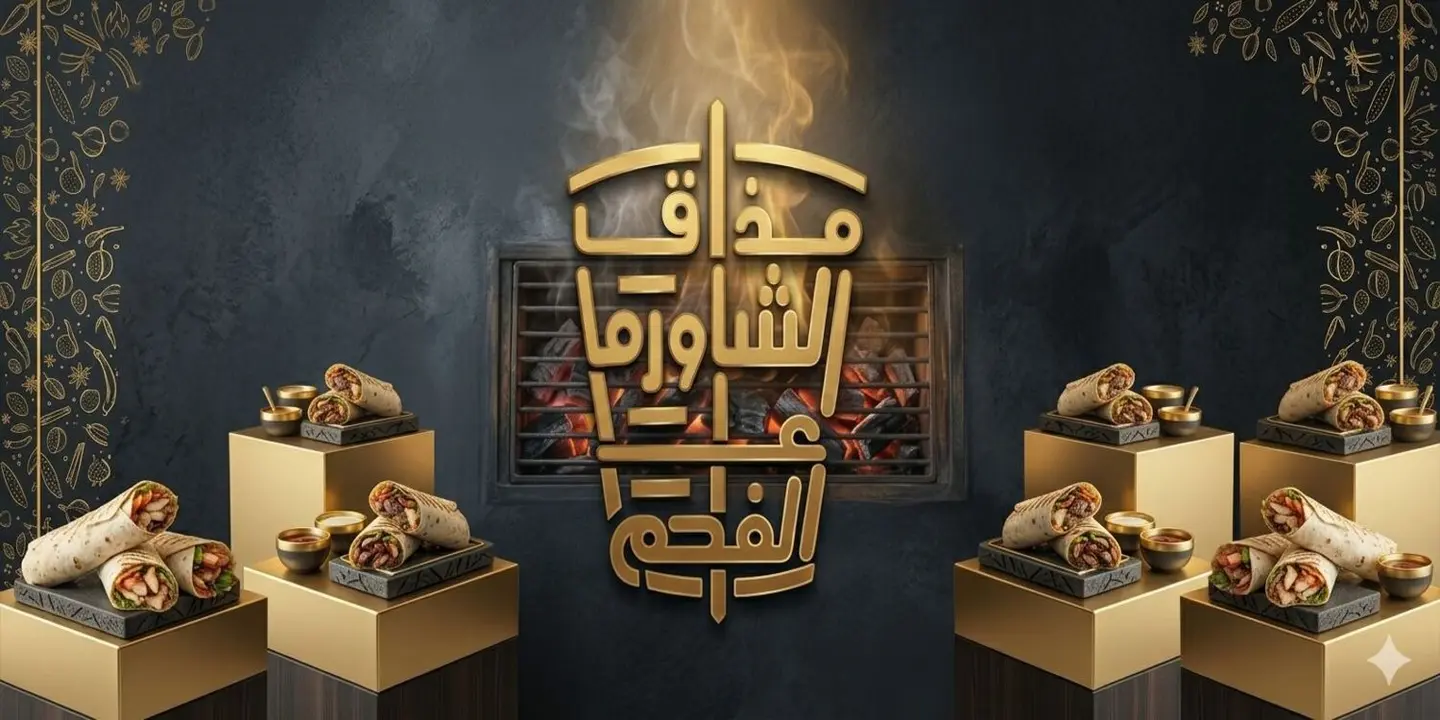 مذاق الشاورما على الفحم حي جميع cover