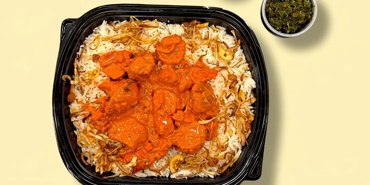 Butter chicken rice cover