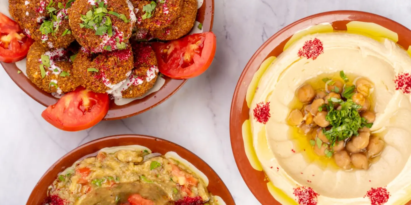 Sheikh falafel and hummus cover