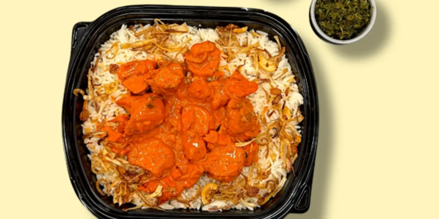 Butter chicken rice cover