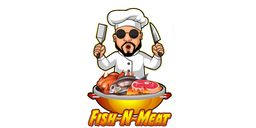 Fish n meat restaurant logo