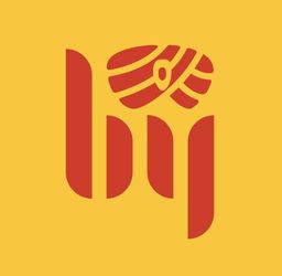 By logo