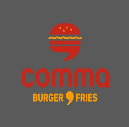 Comma Burger & Fries logo