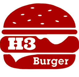 H3 Burger logo