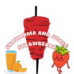 Shawarma and juices strawberry logo