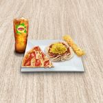 Cheesy Spaghetti with Pizza w/ Drink