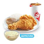 1 - pc. Chickenjoy w/ Chicken Macaroni Soup & Drink