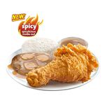 1 - pc. Chickenjoy New Spicy w/ Burger Steak Solo