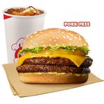 Double Amazing Aloha Champ Jr. w/o Bacon w/ Drink