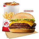 Double Amazing Aloha Champ Jr. w/o Bacon w/ Fries & Drink